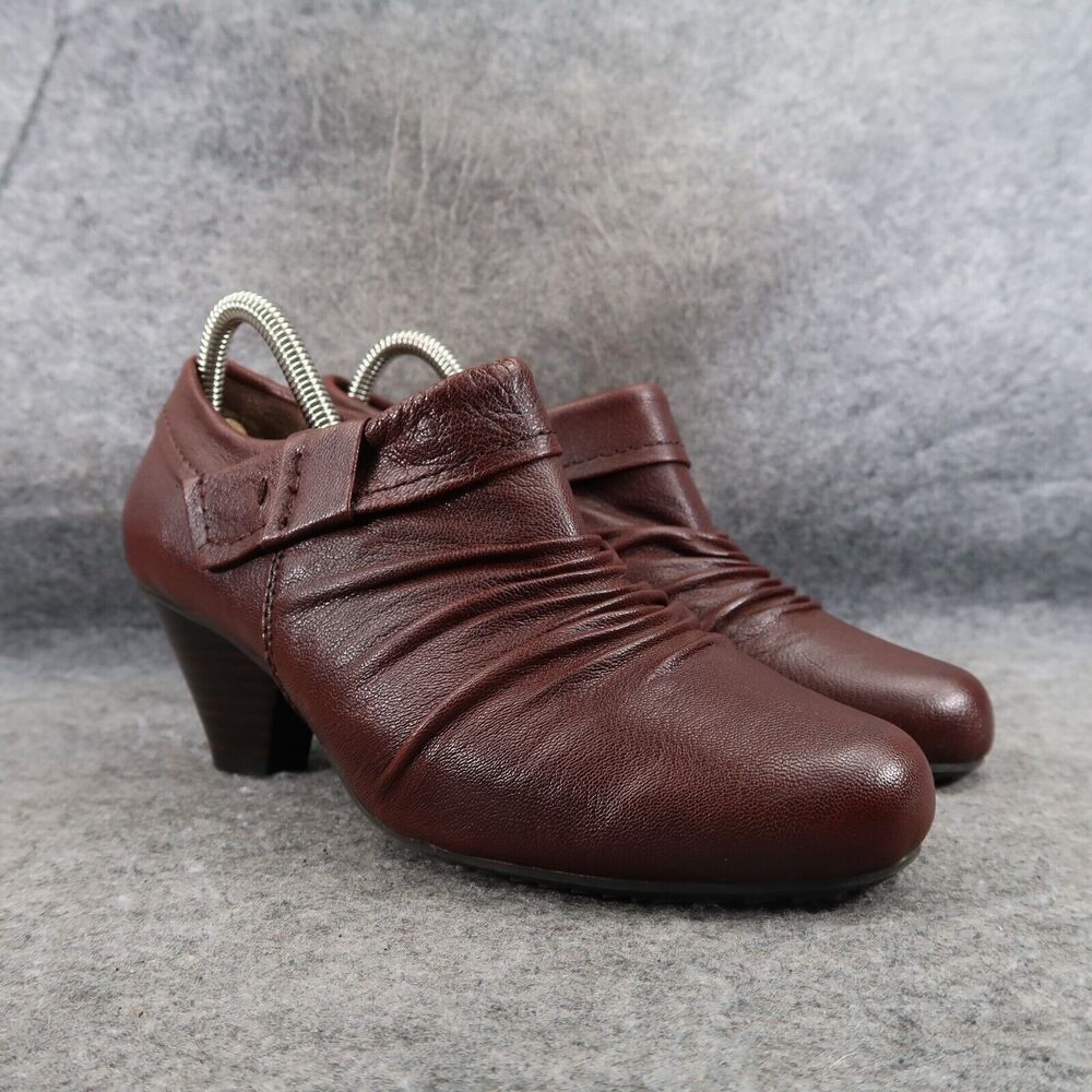 Baretraps Shoes Womens 7.5 Bootie Low Block Heel Leather Fashion Comfort Classic